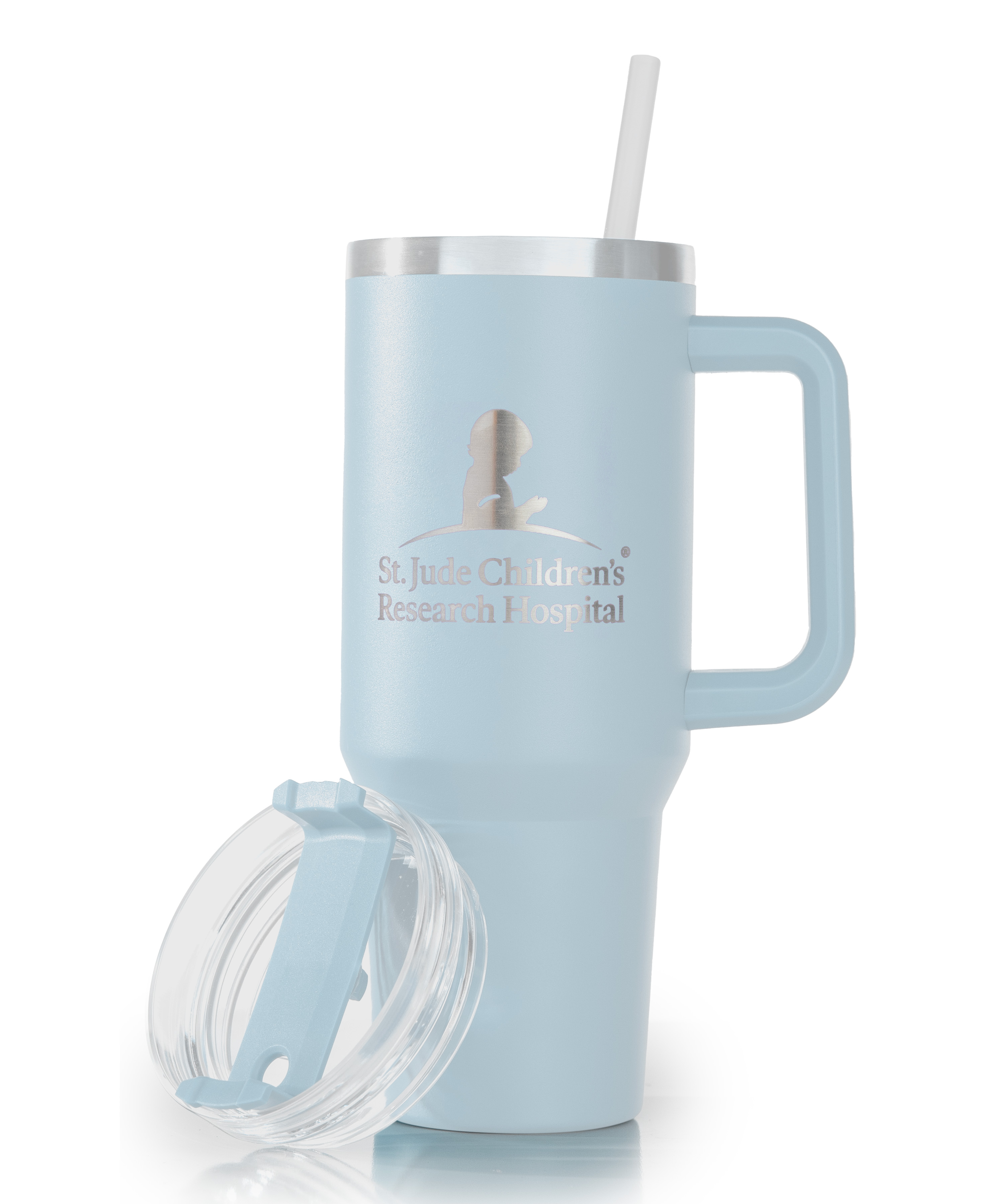 40oz Double Wall Travel Mug with Handle - Light Blue